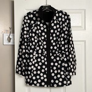 Black and white polkadotted light weight jacket